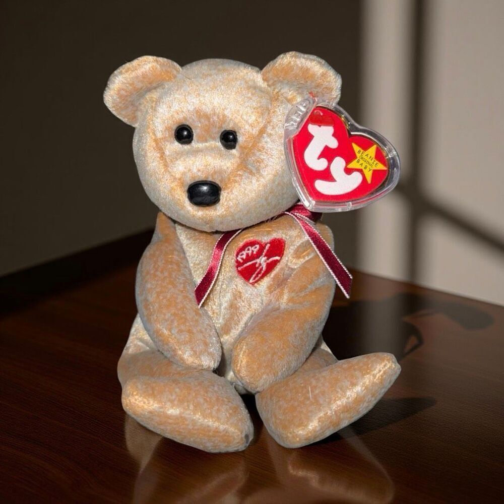 1999 Vintage Ty Beanie Baby 1999 Signature Bear Stuffed Animal MWMT P55